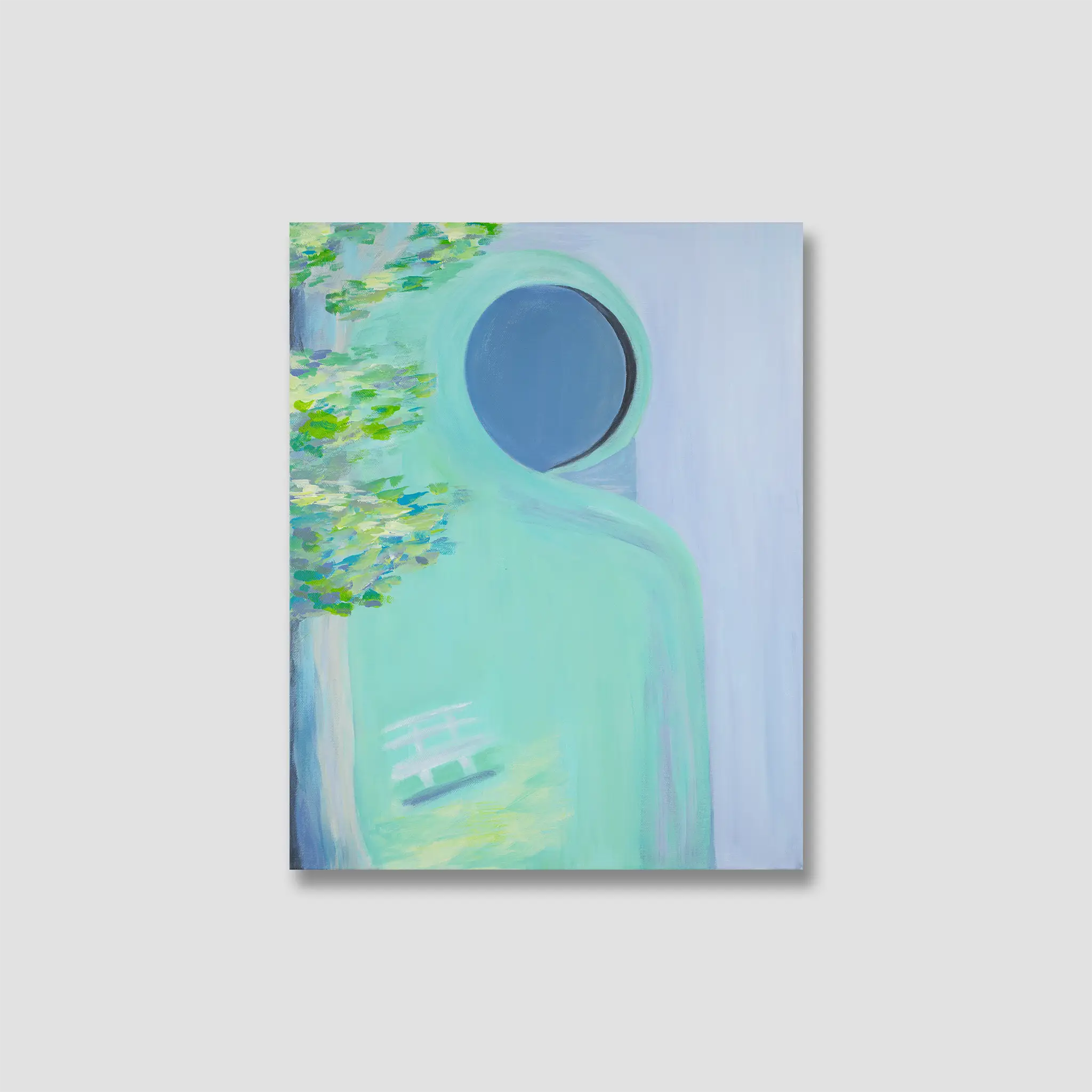 Dr. Helga Nagy original oil on canvas painting. A surreal homage to the iconic Hungarian-Indian painter Amrita Sher-Gil.